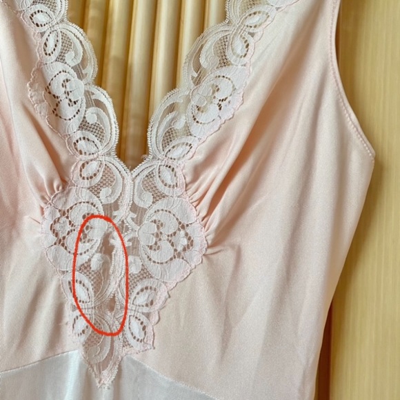 Vintage pink maxi slip dress with lace - Picture 6 of 8